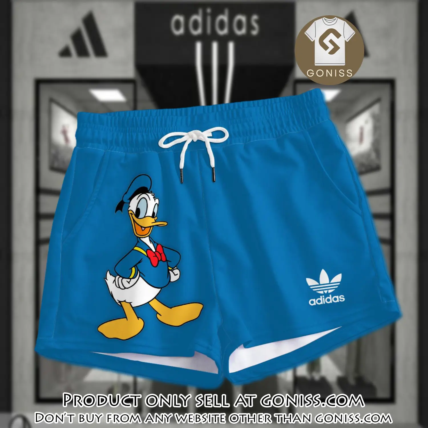 Premium donald duck in adidas women shorts lady beach shorts wms1079 gn1228403